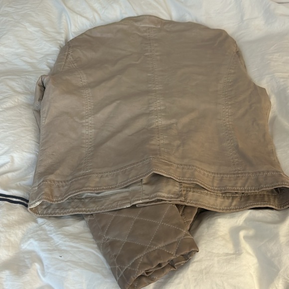 Free People Women’s Size Small Leather Look Jacket Tanish/Blush Color - Picture 3 of 5